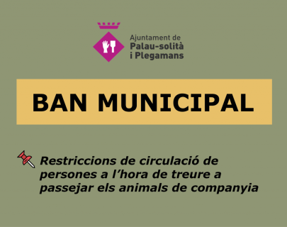 Ban municipal restriccions passejar animals de companyia