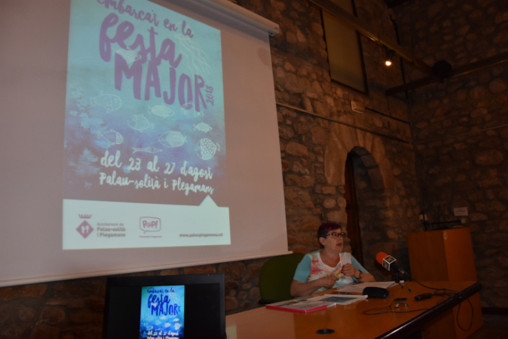 La regidora de Festes Populars, Carme Sanz, presenta la Festa Major 2018
