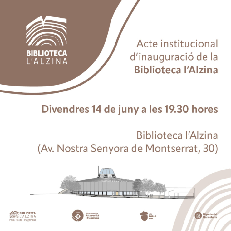 Cartell inauguració biblioteca l'Alzina