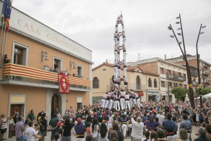 3d9f dels Minyons de Terrassa durant la Tarda Castellera