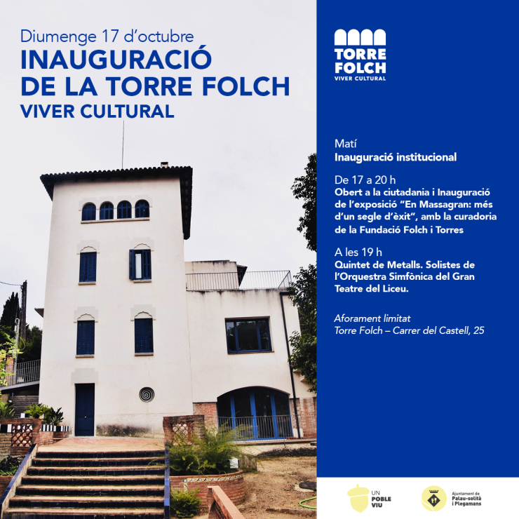 Cartell inauguració Torre Folch