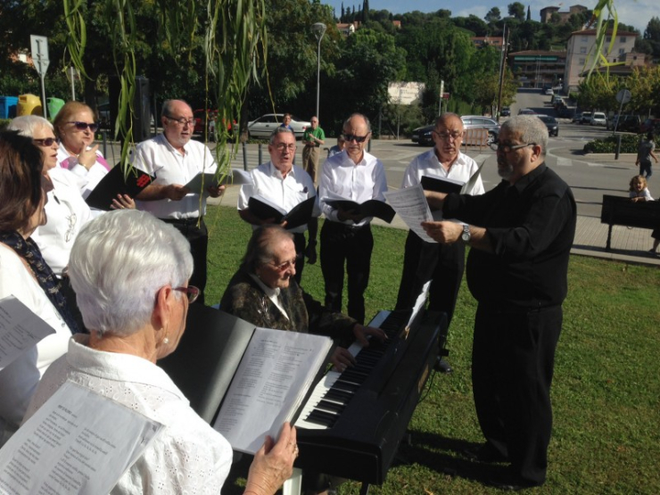 Actuació de la Societat Coral la Unió en l'homenatge a l'Alcalde Florenci Nualart.